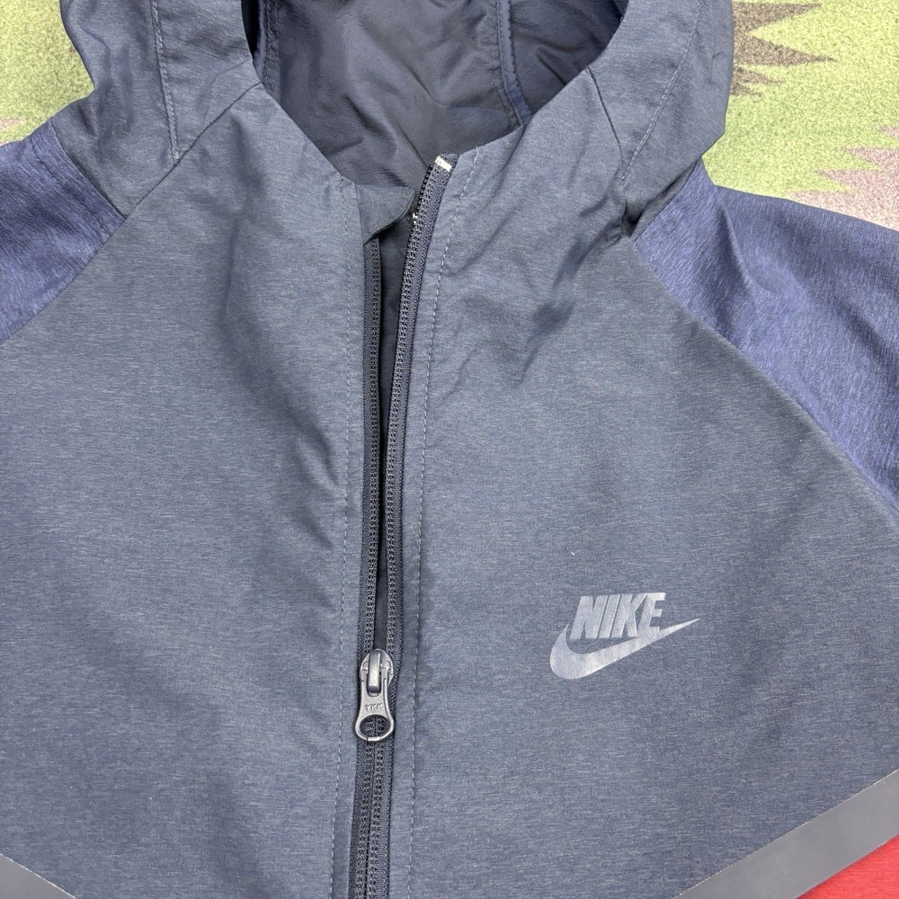 Nike Tech Windrunner Jacket Men's Medium Blue Red Nylon Shell Hooded Full Zip - Picture 6 of 11